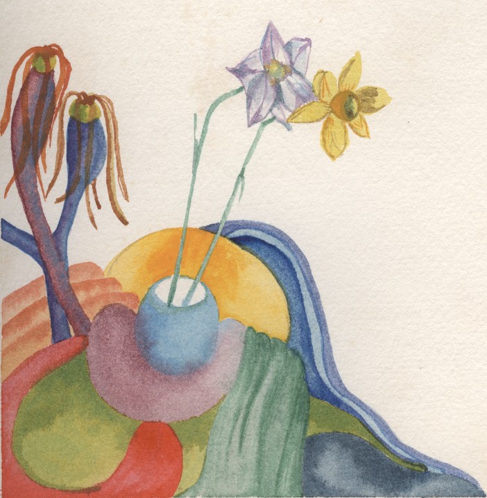 Watercolor of daffodils by Harriet Fell