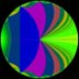 Photograph of a coloring of the unit disk