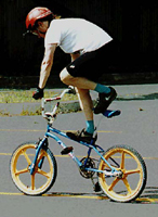 Photograph of Harriet Fell on her freestyle bike