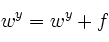 \begin{displaymath}
w^y += f
\end{displaymath}