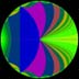Photograph of a coloring of the unit disk